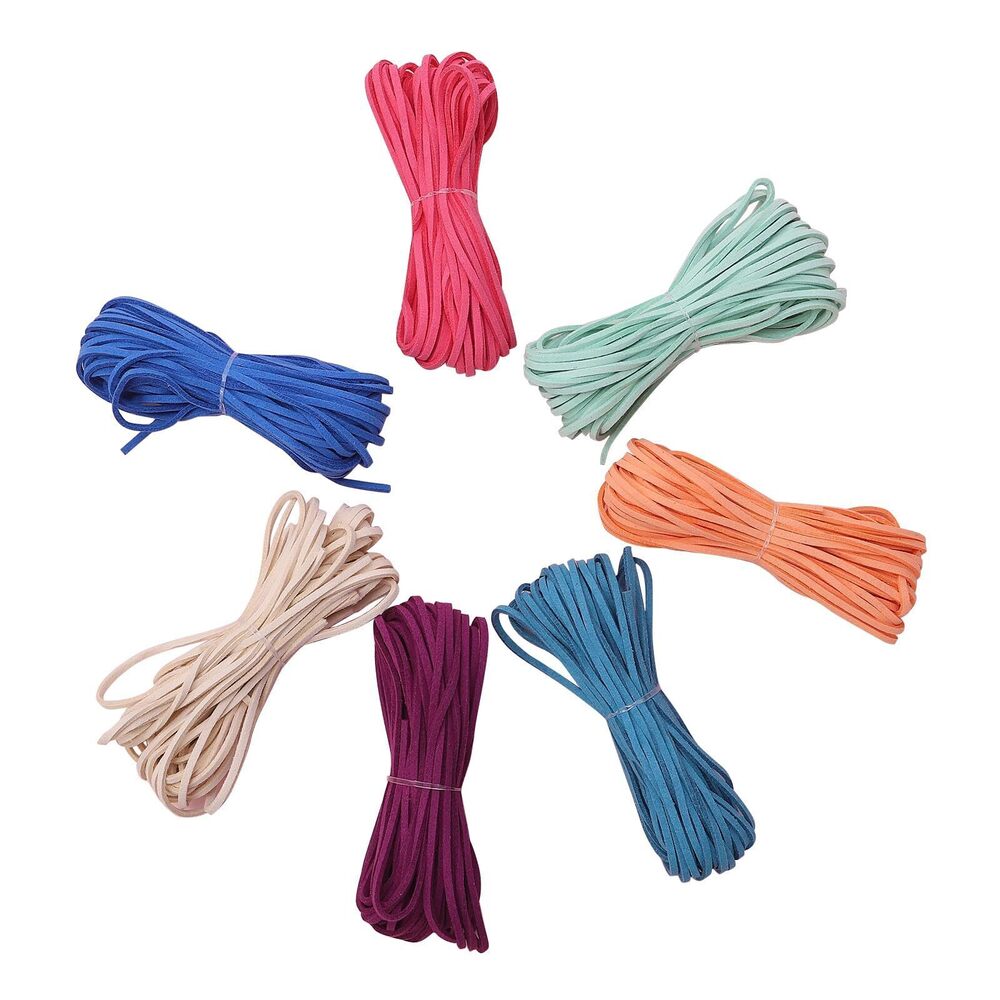 3379 DIY Micro-Fiber Flat Leather Lace Beading Thread Faux Suede Cord